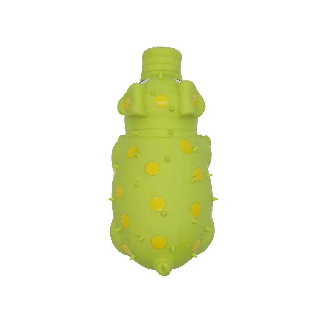 BUD'Z Jouet Chien Cochon Vert Pois Jaunes Squeaker 6"