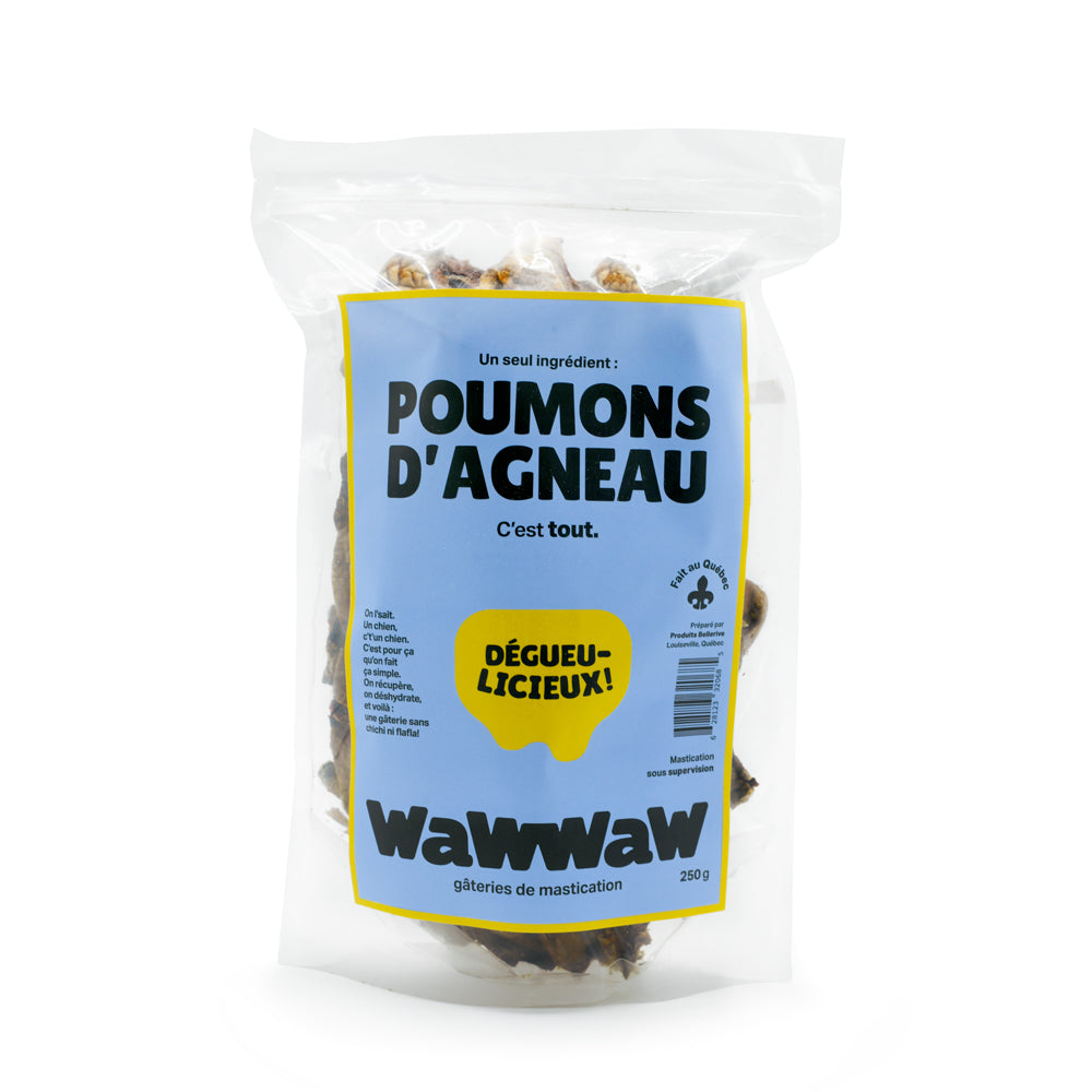 WAWWAW Gâteries Chien Poumons d'Agneau 250g