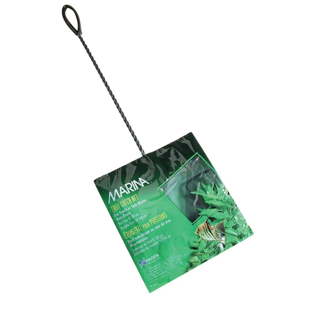 MARINA Easy Catch Épuisette Noire 8" Longue Manche pour Aquarium