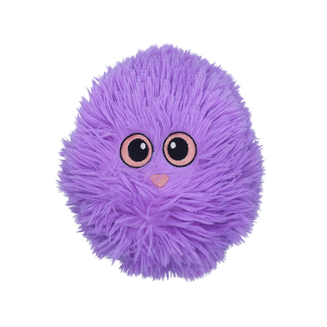 BUD'Z Jouet Chien Grosse Balle Joufflue 3 Tissus en Peluche 18cm Mauve