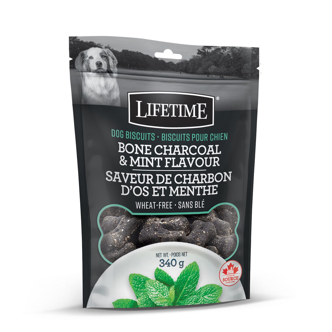 LIFETIME Gâteries Chien Biscuits Charbon d'Os & Menthe 340g