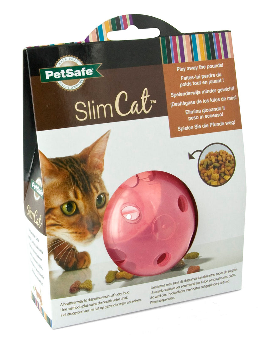 SLIMCAT Jouet Chat Interactif à Gâteries Rose