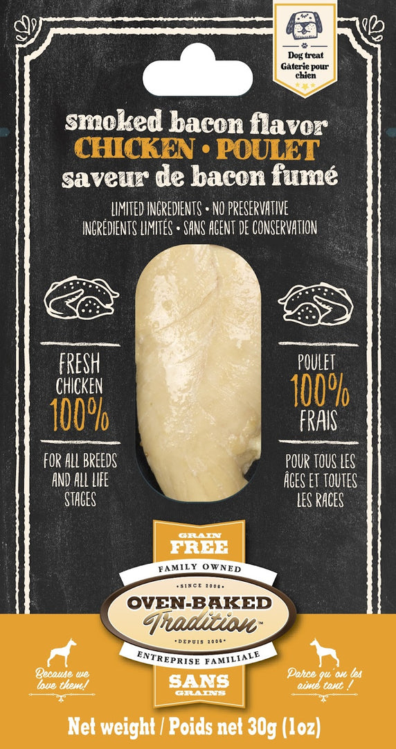 OBT Gâteries Chien Filet Poulet, Saveur Bacon Fumé SG 30g