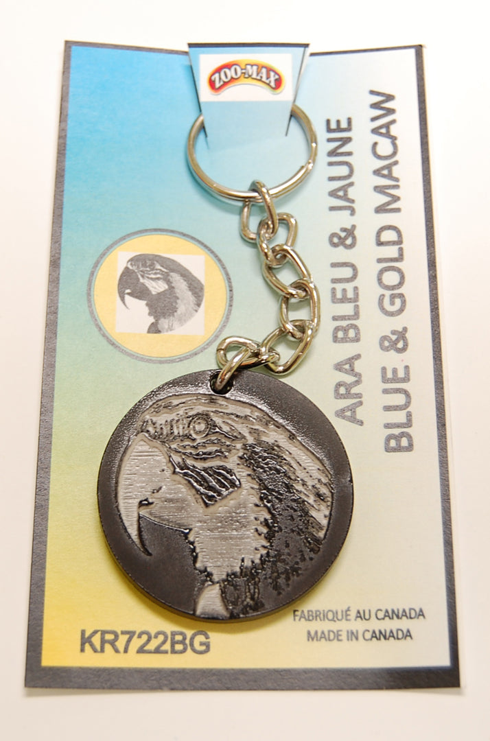 ZOO-MAX Porte-Clé Ara Bleu & Jaune 1.75" pour Oiseaux