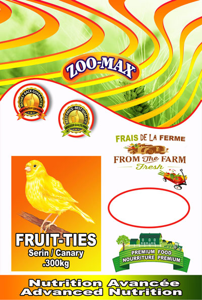 ZOO-MAX Nourriture Fruit-Ties Serin 300g