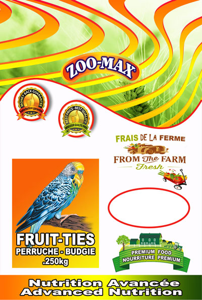 ZOO-MAX Nourriture Fruit-Ties Perruche 250g