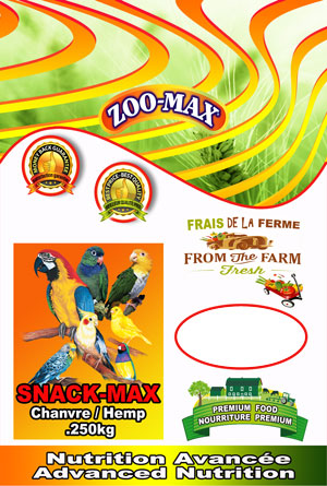 ZOO-MAX Snack-Max Gâteries Oiseaux Chanvre 250g