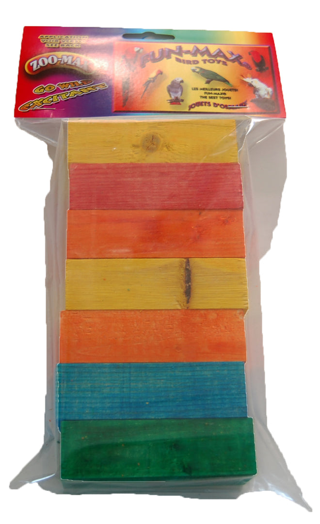 ZOO-MAX Jouet Oiseaux Blocs 1x1.5x3.5"