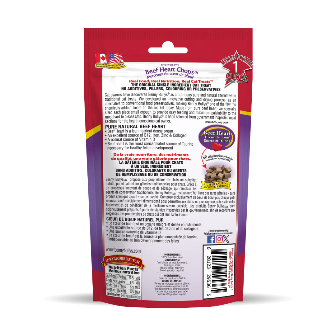 BENNY BULLY'S Gâteries Chat Morceaux Coeur Boeuf 20g