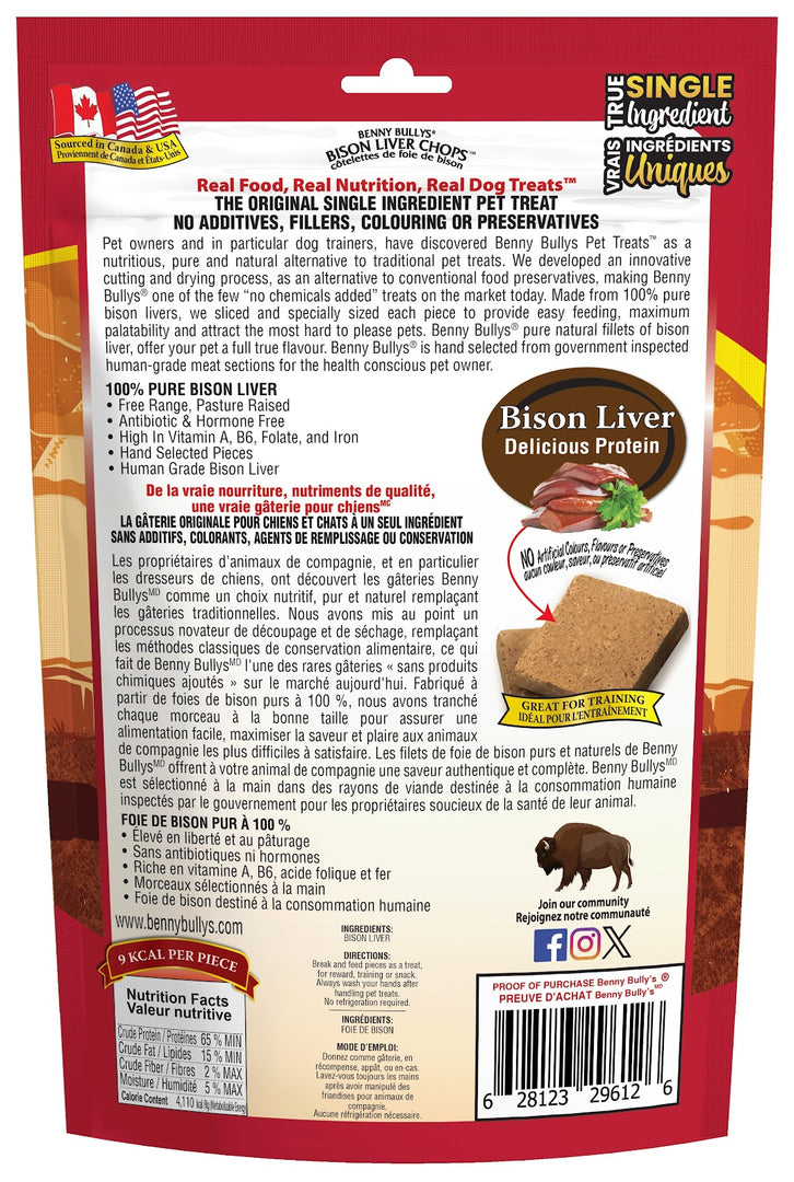 BENNY BULLY'S Gâteries Chien Côtelettes Foie Bison 243g