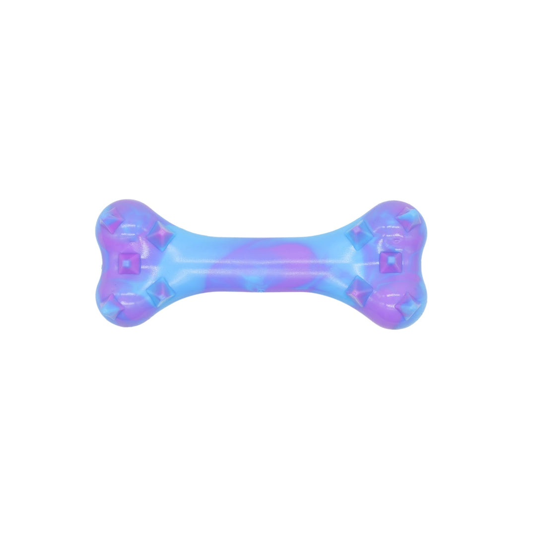 BUD'Z Jouet Chien Os à Piques 18cm Bleu & Mauve