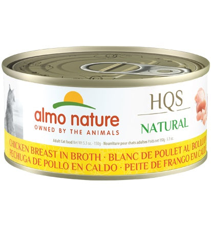 ALMO HQS NATURAL Chat Blanc de Poulet au Bouillon 150g