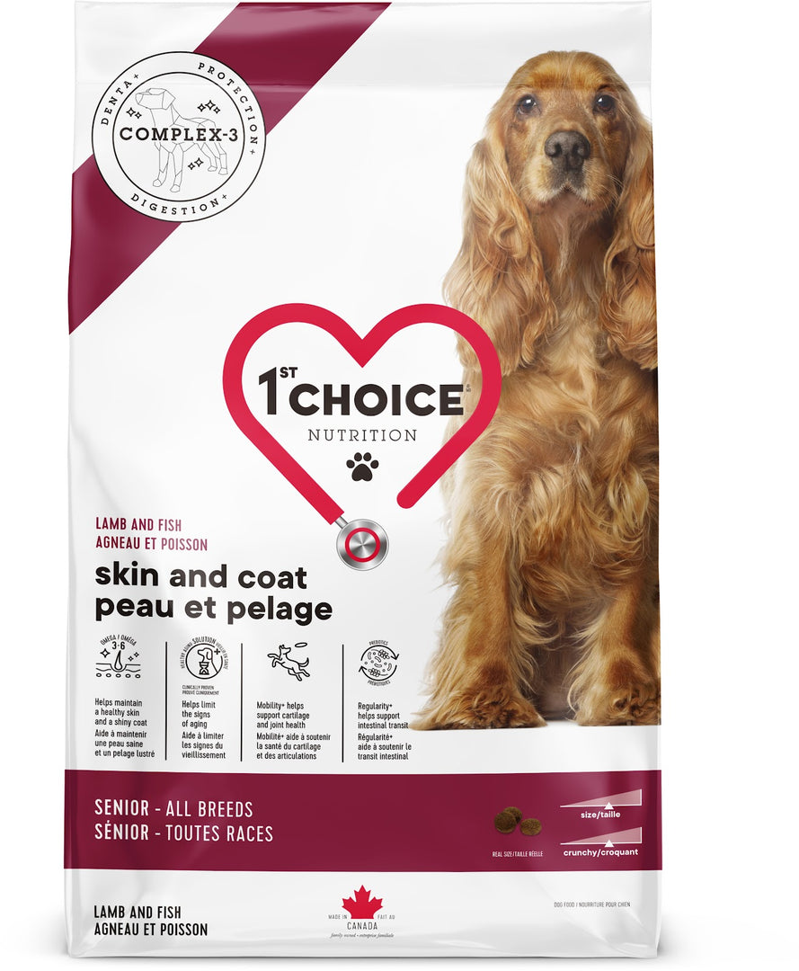 1st CHOICE Chien Sénior Peau & Pelage, Agneau & Poisson 2kg