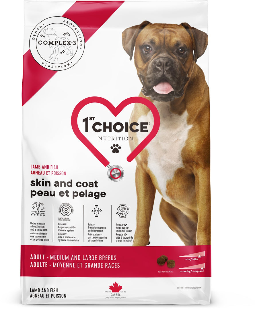 1st CHOICE Chien MR & GR Peau & Pelage, Agneau & Poisson 11kg