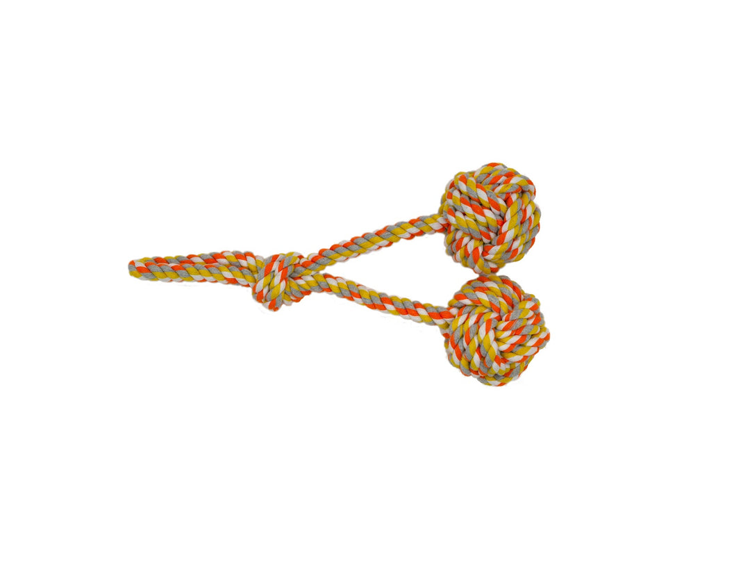 BUD'Z Jouet Chien Corde Double Boucle 15.5" Orange & Jaune