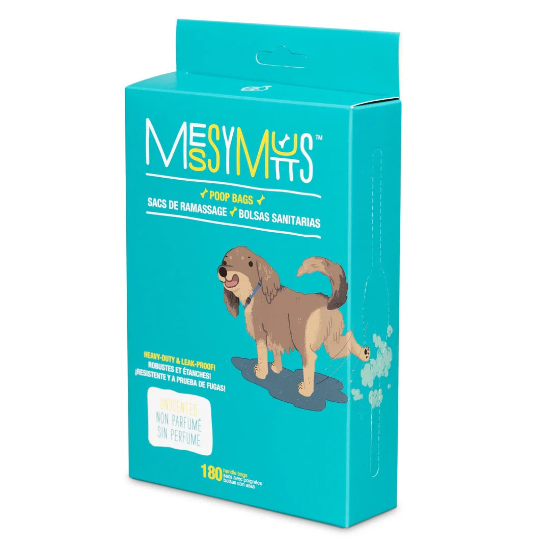 MESSY MUTTS Sacs Ramassage Bio Poignés (180 Sacs)