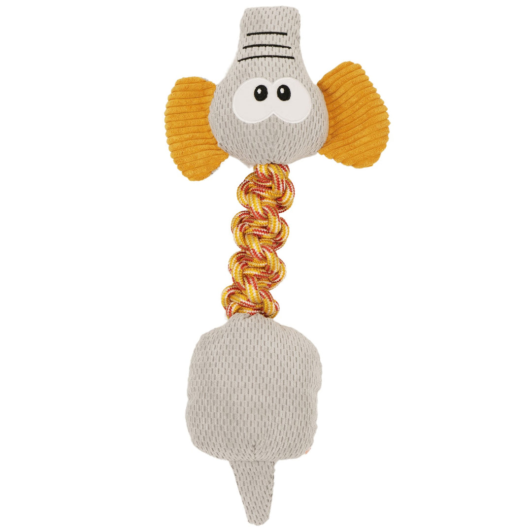 BUD'Z Jouet Chien Éléphant Gris Poussière avec Corde 19"
