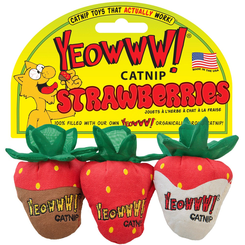 DUCKY WORLD Jouet Chat Trio de Fraises