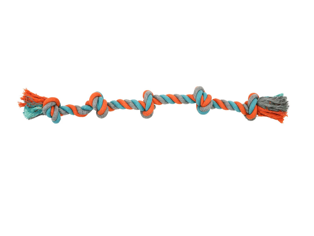 BUD'Z Jouet Chien Corde 5 Nœuds 35.5" Orange & Bleu