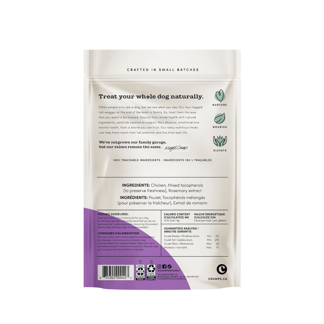 CRUMPS' NATURALS Gâteries Chien Bouchées de Poulet 100g