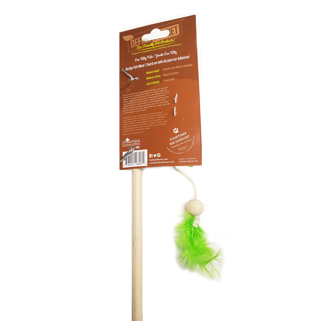 DEFINE PLANET Jouet Chat Poisson en Toile de Jute sur Bâtonnet