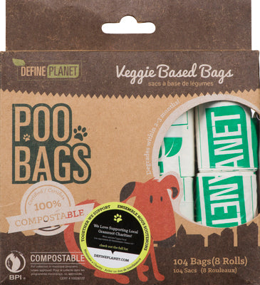 DEFINE PLANET Recharge Sacs Compostables 8 Rouleaux