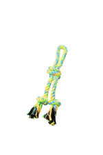 Voir l’image dans la galerie, BUD&#39;Z Jouet Chien Corde Double 3 Nœuds 11.5&quot; Vert &amp; Jaune
