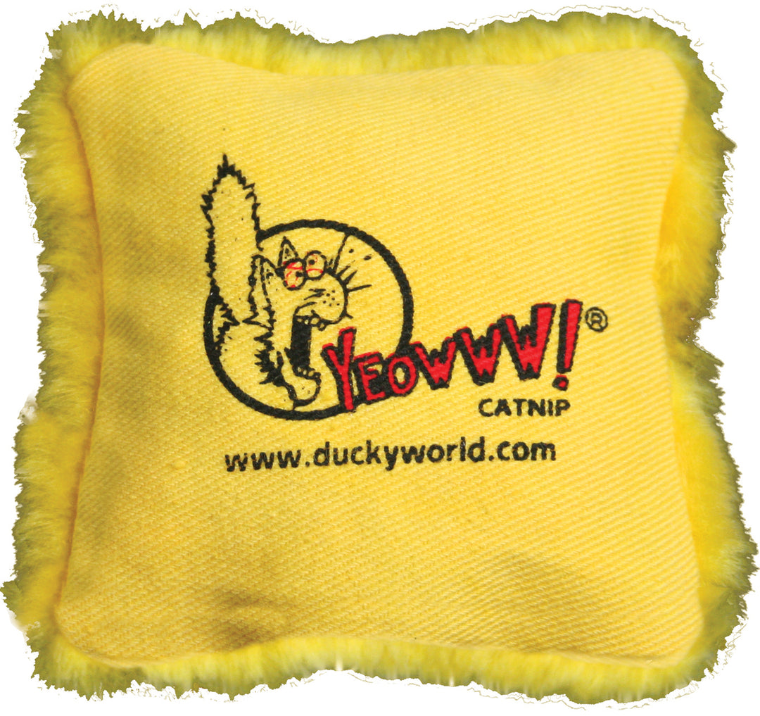 DUCKY WORLD Jouet Chat Oreiller/Catnip Jaune
