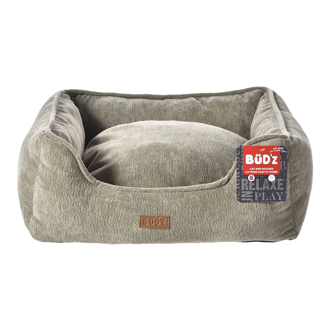 BUD'Z Lit Rond à Rebords Élevés Ultra Doux Taupe M