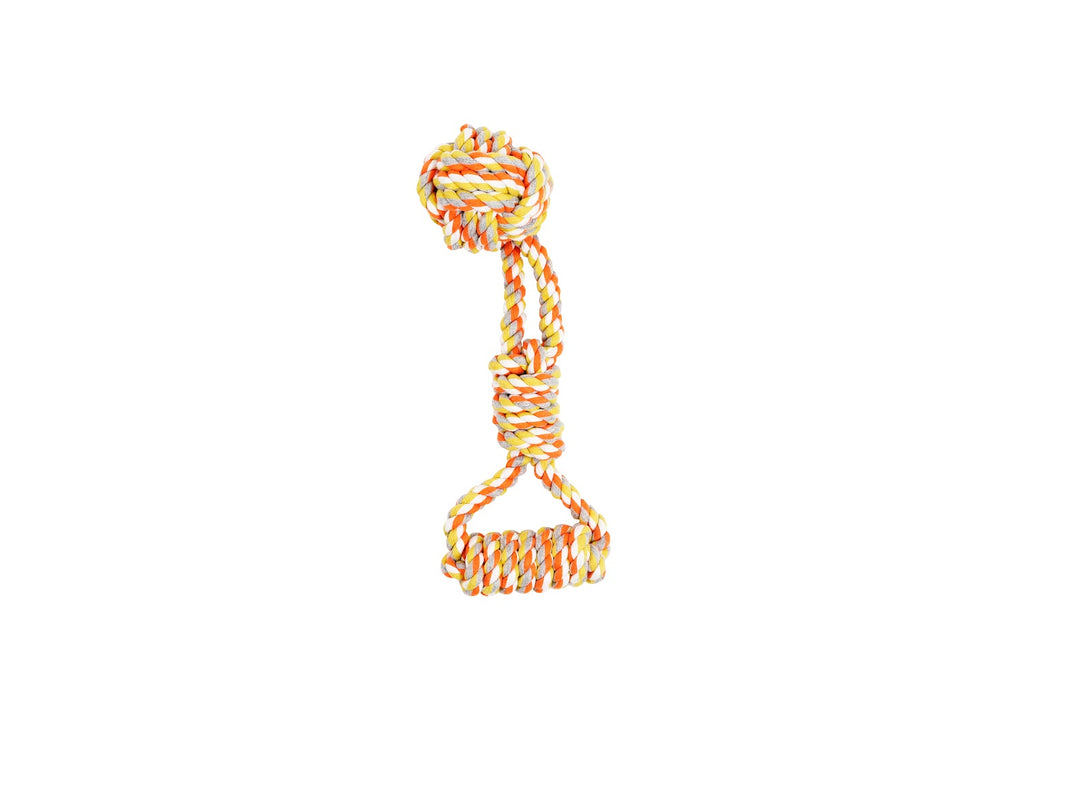 BUD'Z Jouet Chien Corde Poignée 13.5" Orange & Jaune