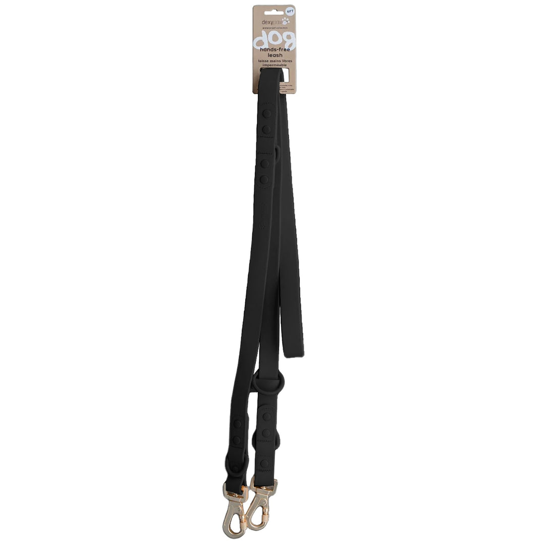 DEXYPAWS Laisse Imperméable Mains Libre Noir 6'