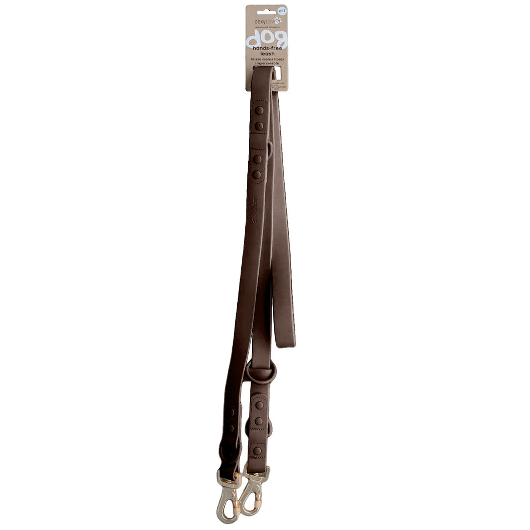 DEXYPAWS Laisse Imperméable Mains Libre Espresso 6'