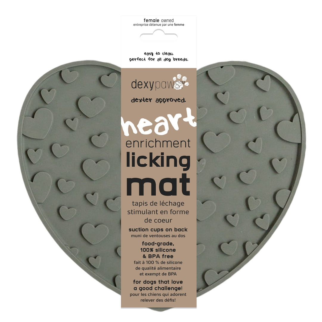 DEXYPAWS Tapis Léchange Forme de Coeur Kaki