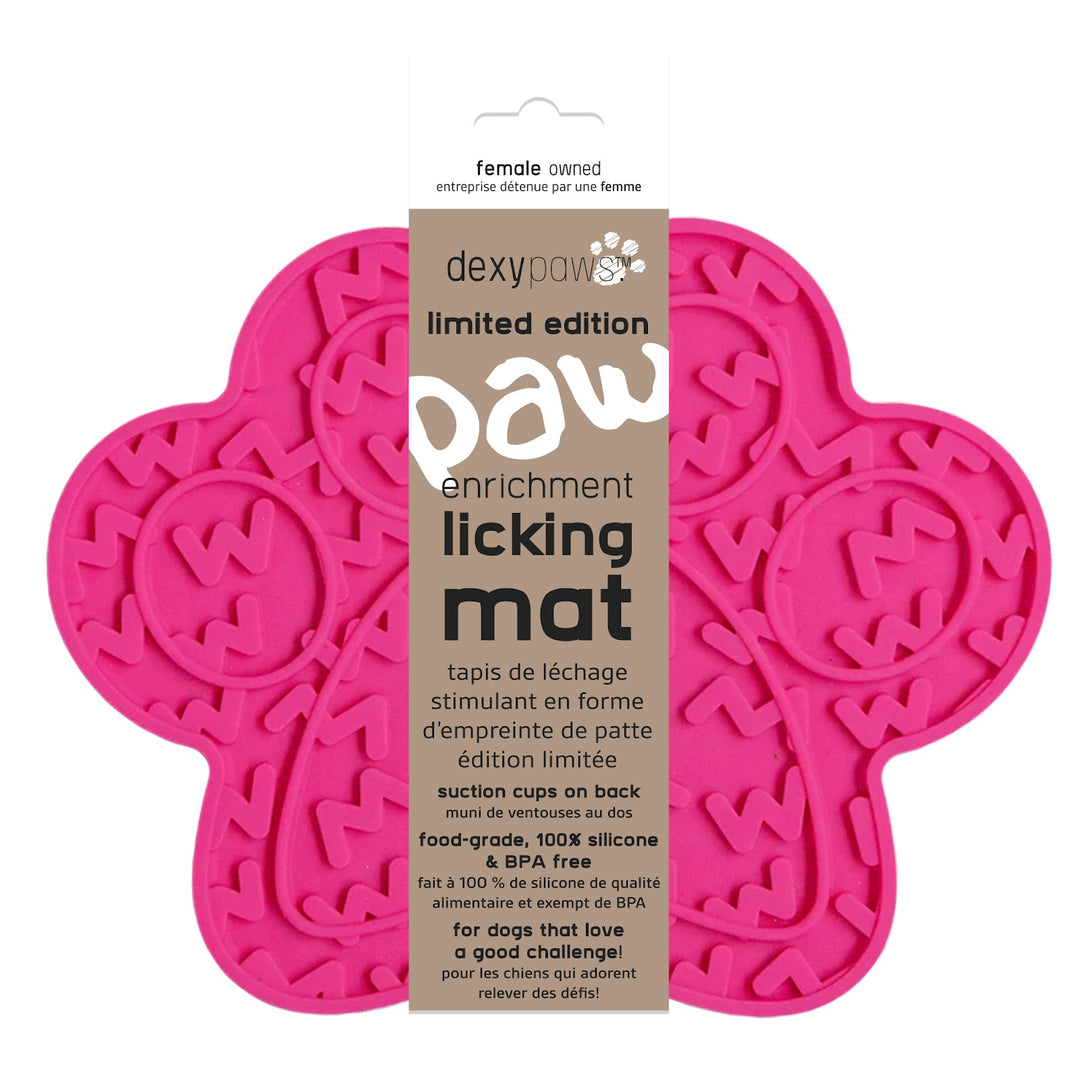 DEXYPAWS Tapis Léchange Forme Patte Rose