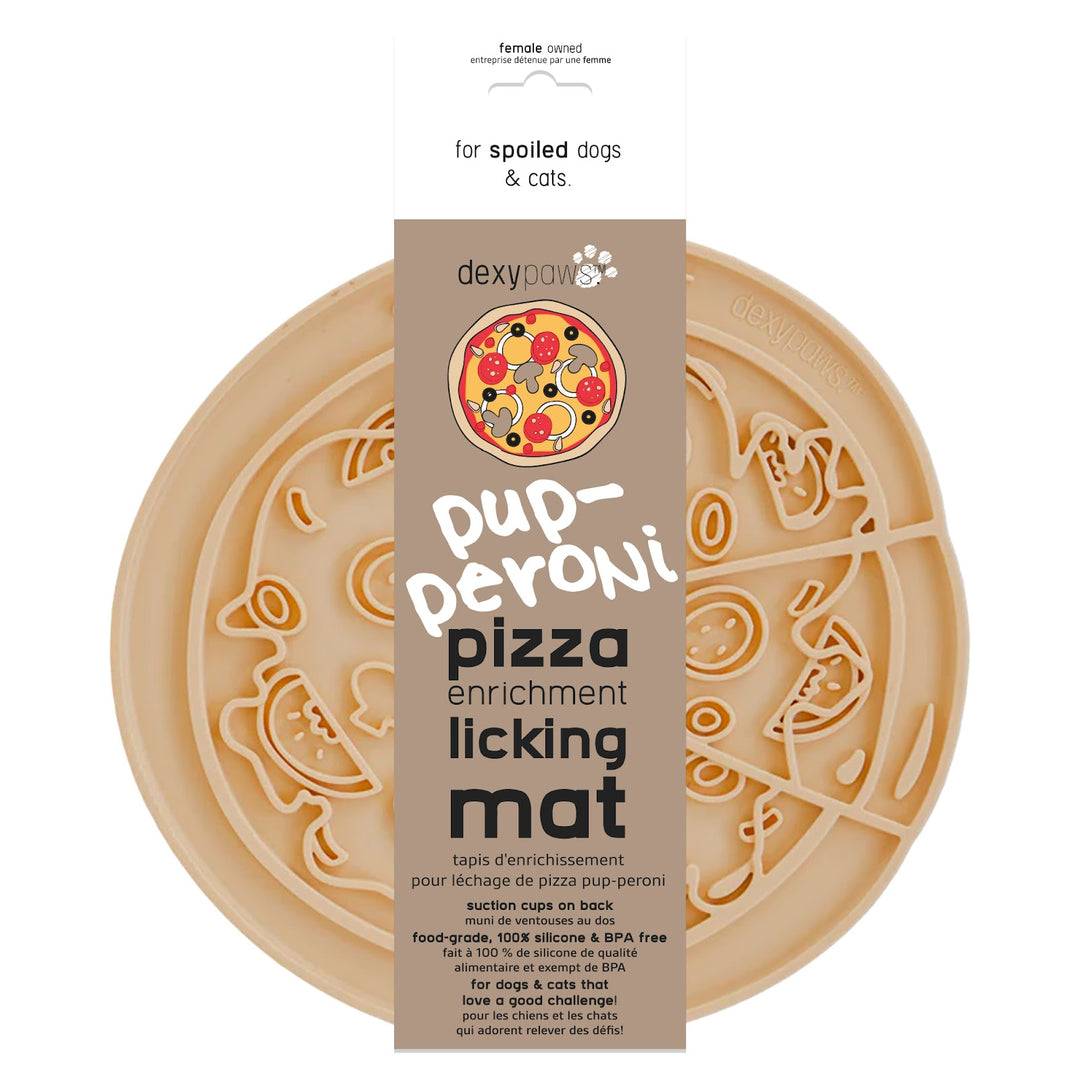 DEXYPAWS Tapis Léchange Forme de Pizzza Jaune