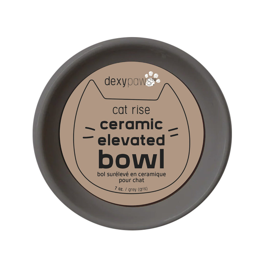 DEXYPAWS Chat Bol Surélevé 7oz Gris
