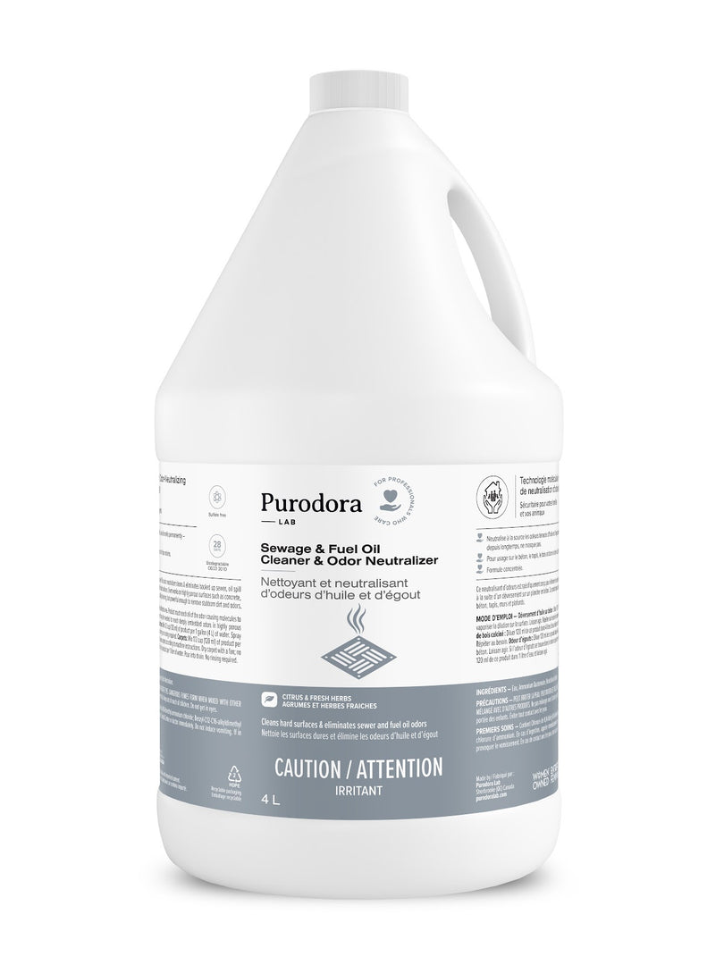 PURODORA Neutralisant Odeurs Huile & Égouts 4L