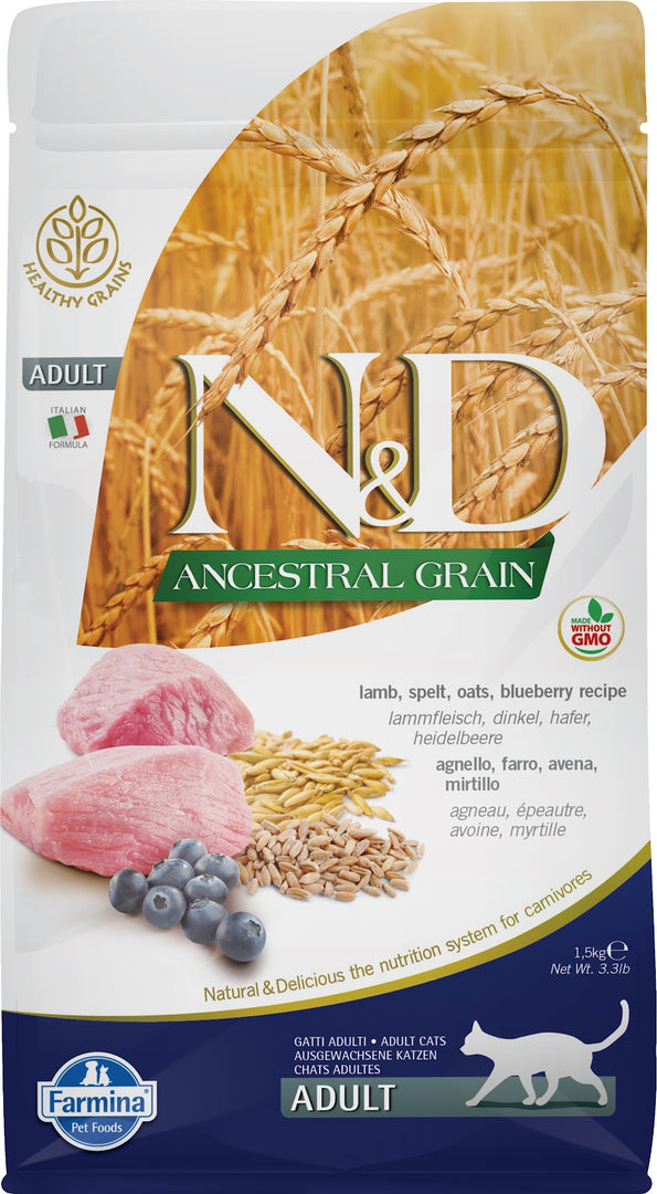 N&D GRAINS ANCESTRAUX Chat Agneau 1.5kg