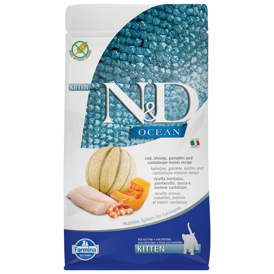 N&D OCÉAN Chaton Morue, Crevettes, Potiron & Cantaloup SG 5kg