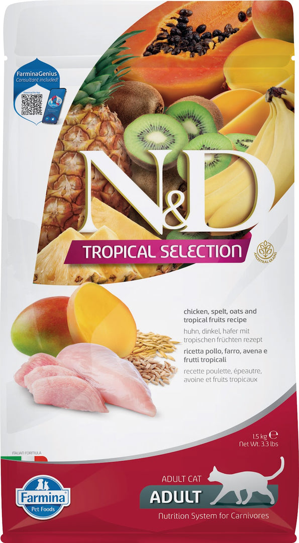 N&D TROPICAL Chat Poulet & Fruits Tropicaux 1.5kg