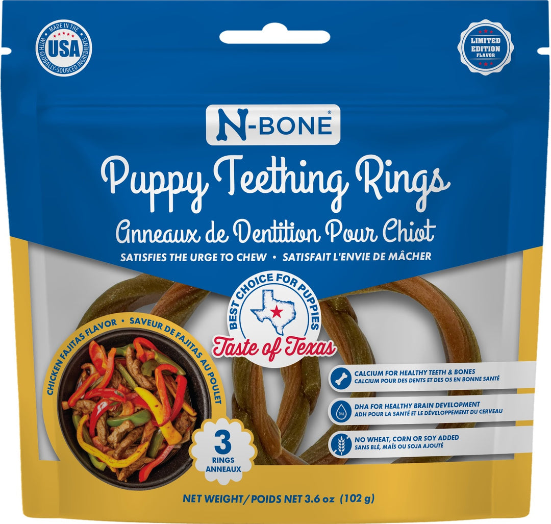 N-BONE Gâteries Chiot Anneaux Texas Fajitas au Poulet 102g