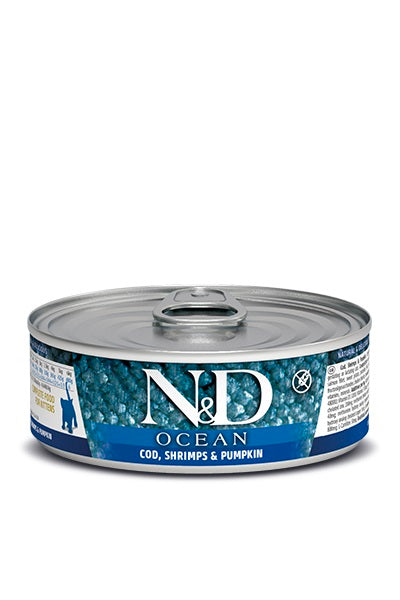 N&D OCÉAN Chaton Morue, Crevette & Citrouille SG 70g