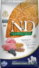 Voir l’image dans la galerie, N&amp;D GRAINS ANCESTRAUX Chien MR &amp; GR Agneau &amp; Myrtille 12kg
