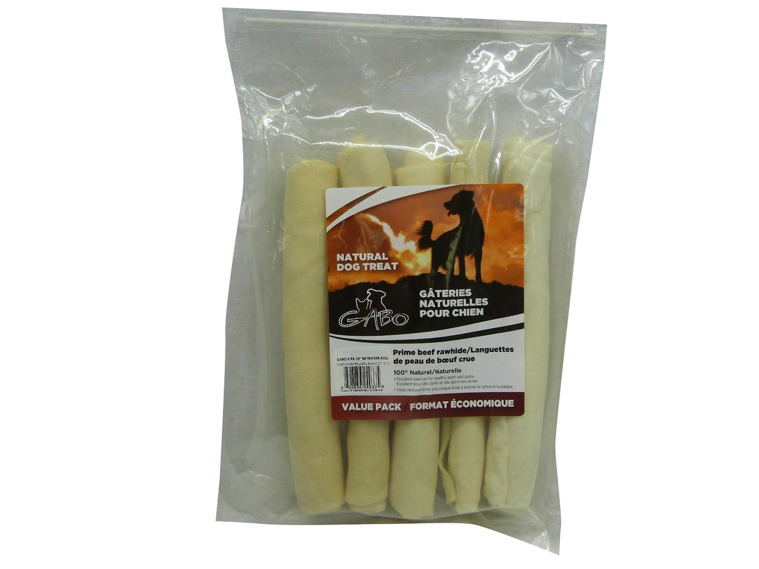 GABO Gâteries Chien Rouleau Blanc 10"x5mm Petit