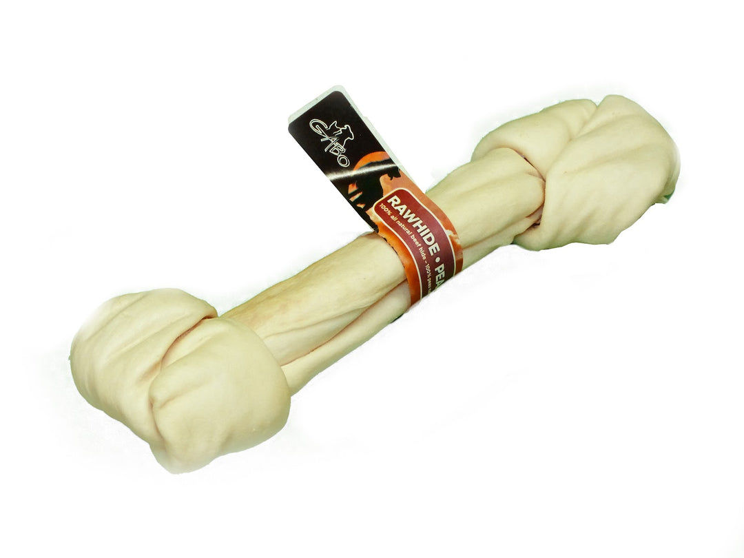 GABO Gâteries Chien Os Cuir Blanc 15-16"