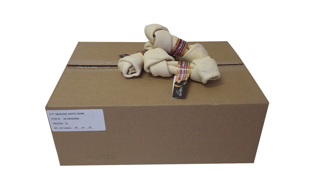 GABO Gâteries Chien Os Cuir Blanc 6-7"