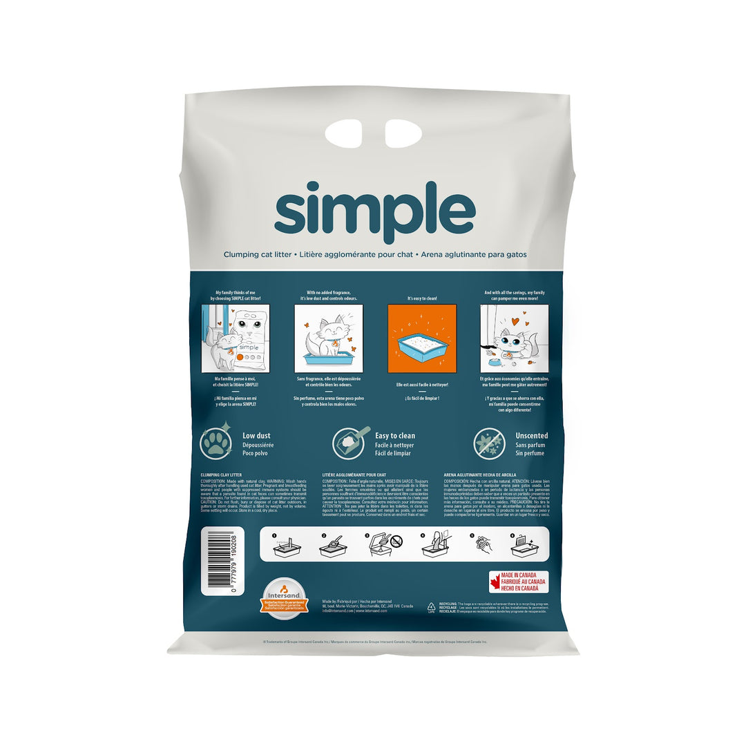 INTERSAND SIMPLE Litière Non Parfumée 14kg