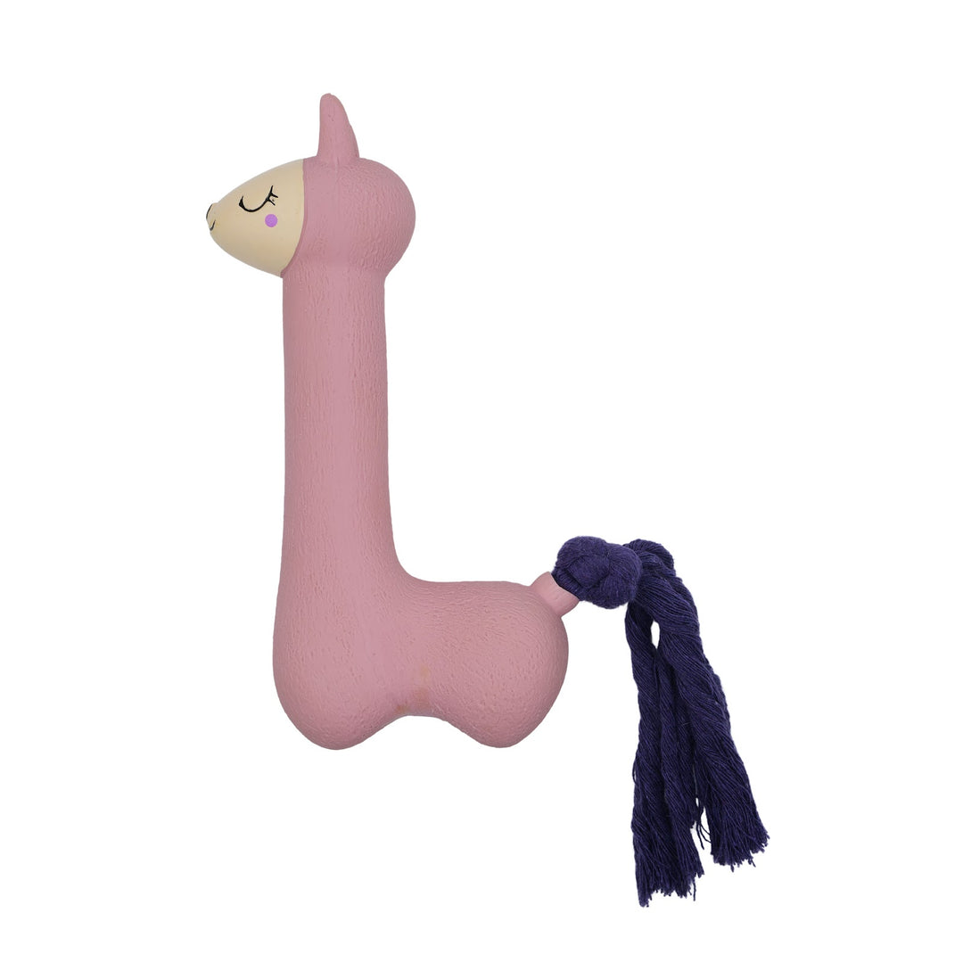 BUD'Z Jouet Chien Lama Rose à Queue Mauve Squeaker 7"