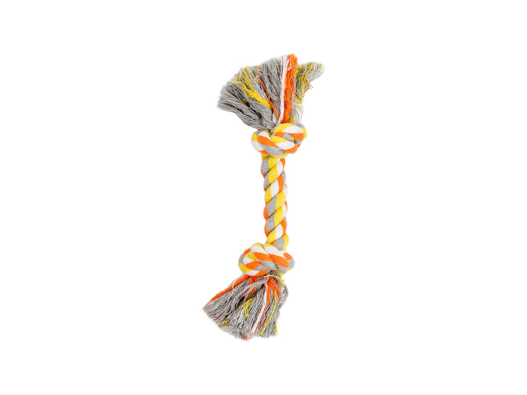 BUD'Z Jouet Chien Corde 2 Nœuds 8.5" Orange & Jaune