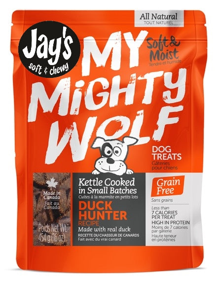 JAY'S MY MIGHTY WOLF Gâteries Chien Canard SG 454g